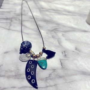 Vintage long one of a kind charm necklace